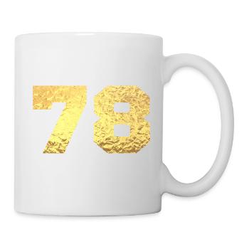 Number 78 Gold Glitter - 78th Anniversary - Mug - white - Right