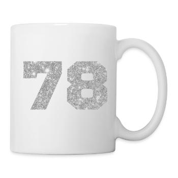 Number 78 Silver Glitter - 78th Anniversary - Mug - white - Right