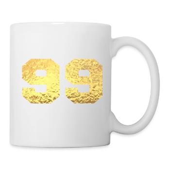 Numéro 99 paillettes doré - 99e anniversaire - Mug blanc - blanc - Droite
