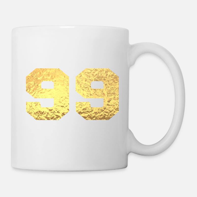 Numéro 99 paillettes doré - 99e anniversaire - Mug blanc - blanc