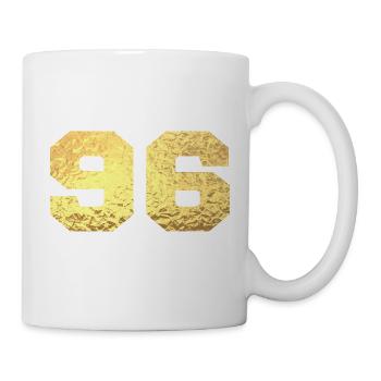 Number 96 Gold Glitter - 96th Anniversary - Mug - white - Right
