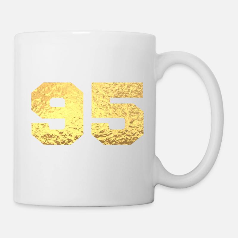 Numéro 95 paillettes doré - 95e anniversaire - Mug blanc - blanc