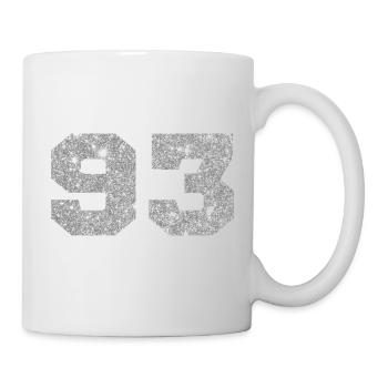 Number 93 Silver Glitter - 93rd Birthday - Mug - white - Right