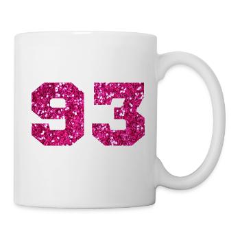 Number 93 Pink Glitter - 93rd Birthday - Mug - white - Right