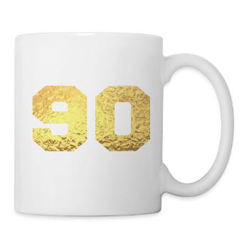 Number 90 Gold Glitter - 90th Anniversary - Mug - white - Right