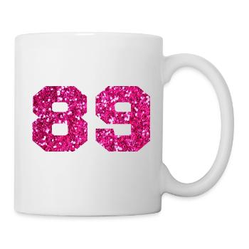 Number 89 Pink Glitter - 89th Birthday - Mug - white - Right