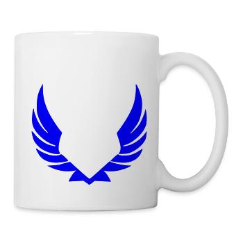 Flügel Zweifarbig Wappen Piktogramm Vektor - Tasse - Weiß - Rechts
