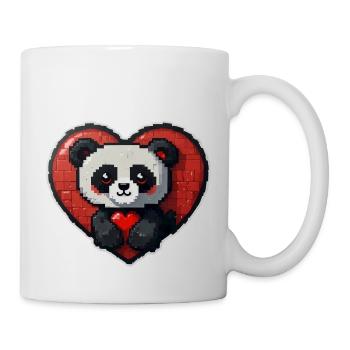 Pixel-Panda mit großem Herz - Tasse - Weiß - Rechts