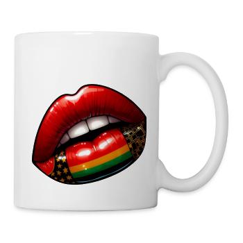 Baiser d'Élégance, Lèvres Rouges - Mug blanc - blanc - Droite