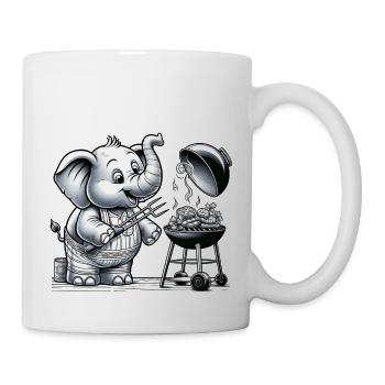 Cute BBQ Elephant - Mug - white - Right
