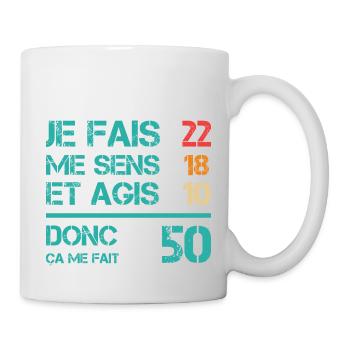 50 ans anniversaire homme femme humour rigolo - Mug blanc - blanc - Droite