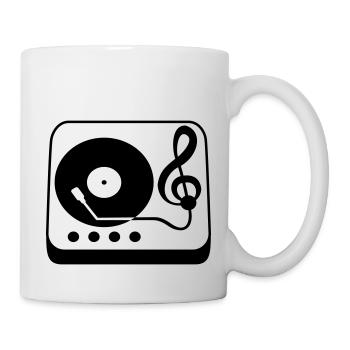 Clé de musique note mixeur de fête vinyle - Mug blanc - blanc - Droite