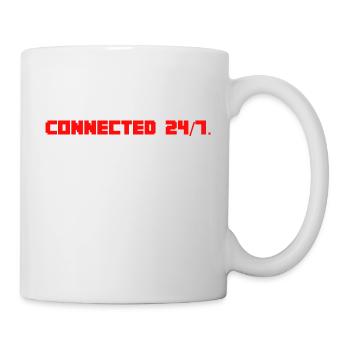 Connected 24 7 Red Männer, Herren, Man Stil - Tasse - Weiß - Rechts