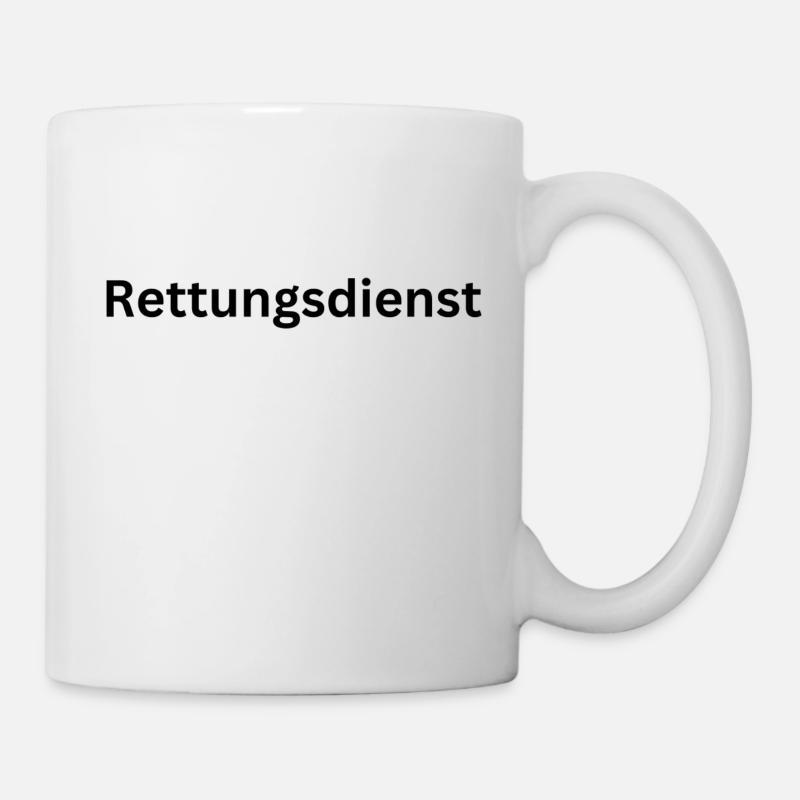 Schriftzug "Rettungsdienst" - Tasse - Weiß