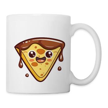 Drôle de tranche de pizza bande dessinée - Mug blanc - blanc - Droite