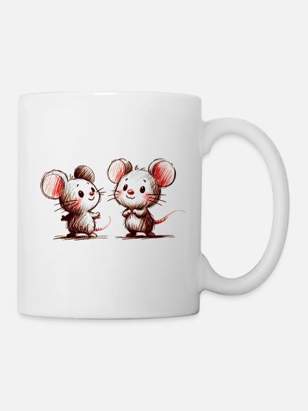 Mäuse - Tasse - Weiß