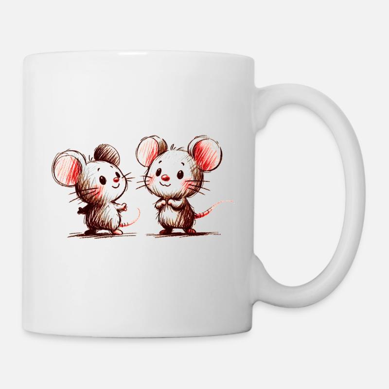 Mäuse - Tasse - Weiß