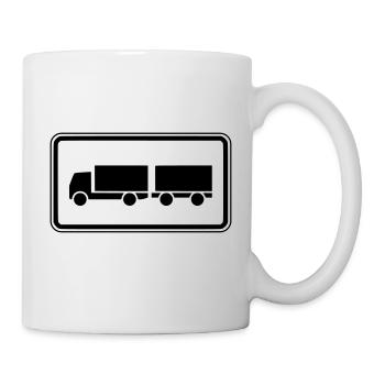 Schild Lkw Anhänger Hängerzug positiv - Tasse - Weiß - Rechts