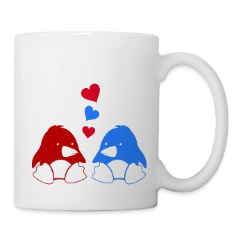 Pingouins amoureux 002 - Mug blanc - blanc - Droite
