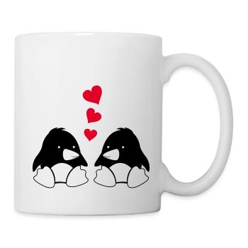 Pingouins amoureux 001 - Mug blanc - blanc - Droite