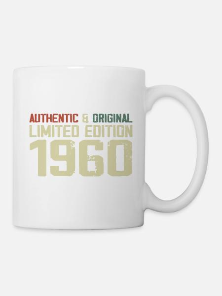 1960 Geburtstagsgeschenk 1960 Jahrgang 1960er Retro - Tasse - Weiß