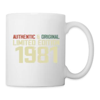1981 Geburtstagsgeschenk 1981 Jahrgang 1981 Retro - Tasse - Weiß - Rechts