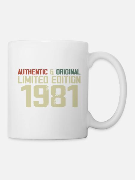1981 Geburtstagsgeschenk 1981 Jahrgang 1981 Retro - Tasse - Weiß