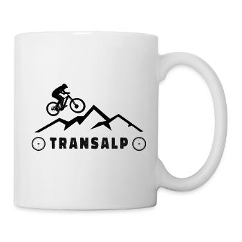 Transalp Alpenüberquerung mit Fahrrad - Tasse - Weiß - Rechts