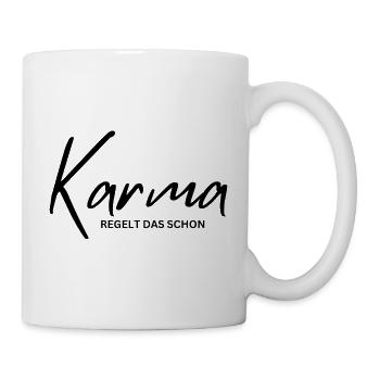 Locker und cool: Karma regelt das schon - Tasse - Weiß - Rechts