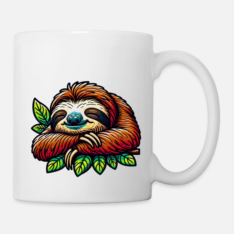 Faultier - Tasse - Weiß