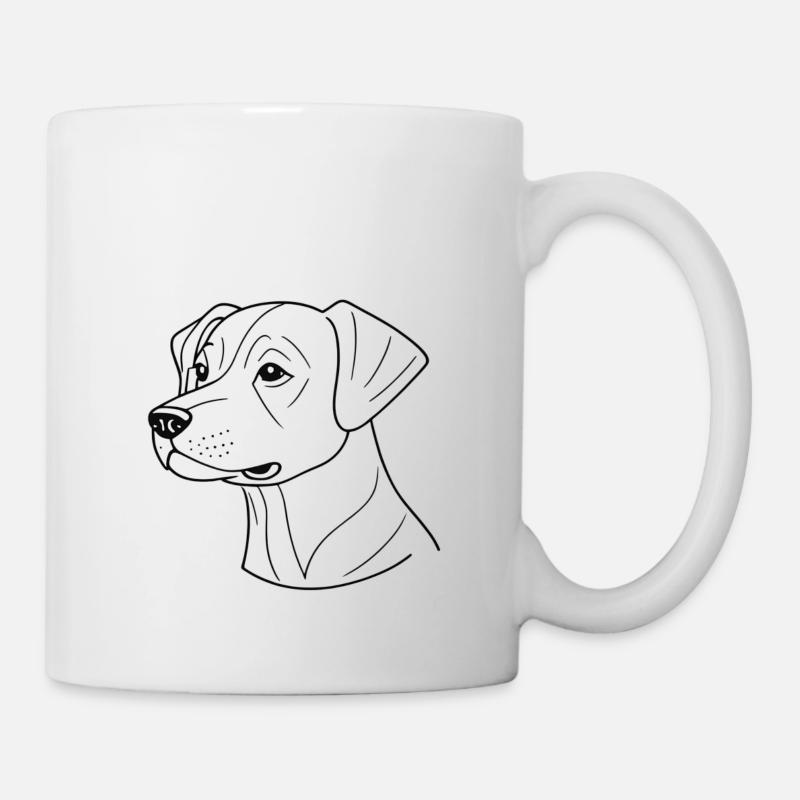 Stylischer Hund - Tasse - Weiß