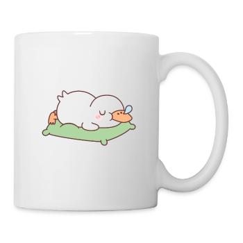 Canard mignon dormant sur l’oreiller - Mug blanc - blanc - Droite
