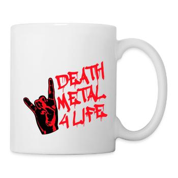 Heavy Death Metal 4 Life Hard Rock Cool Geste de la main - Mug blanc - blanc - Droite