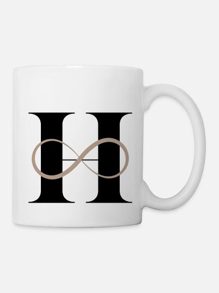 Unendlicher Buchstabe h - Tasse - Weiß