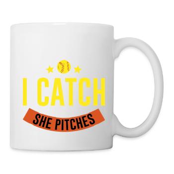 I Catch She Pitches 4 - Tasse - Weiß - Rechts