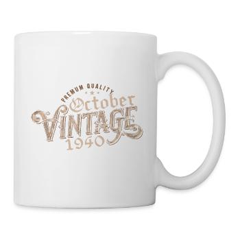 Oktober Geburtstagsgeschenk | Geboren im Oktober 1940 - Tasse - Weiß - Rechts