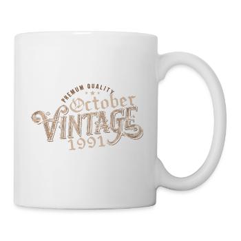 Octobre Cadeau D'anniversaire | Né en Octobre 1991 - Mug blanc - blanc - Droite