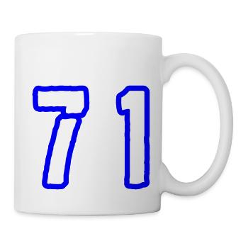 71 Zahl Symbol - Tasse - Weiß - Rechts