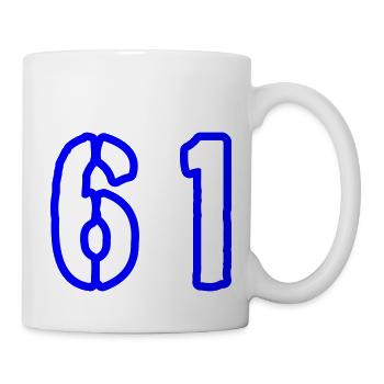 61 Zahl Symbol - Tasse - Weiß - Rechts