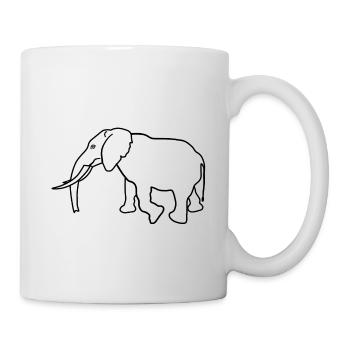 Grand éléphant de Nantes - Noir - Mug blanc - blanc - Droite