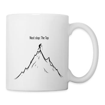 ADVENTURE. HIKING. NEXT STOP: THE TOP - Mug - white - Right