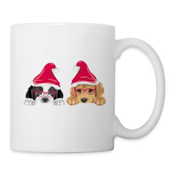 Spannende Hunde mit Nikolausmützen - Tasse - Weiß - Rechts