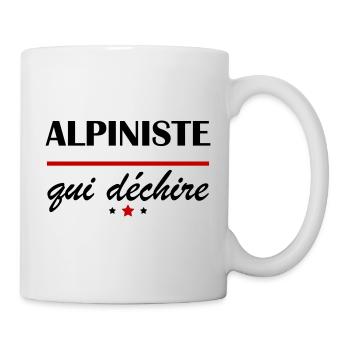 Alpiniste qui déchire, fête des pères, cadeau noël - Mug blanc - blanc - Droite