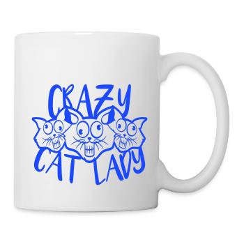 Chat fou Dame Texte Folle Femme Chats Amour - Mug blanc - blanc - Droite