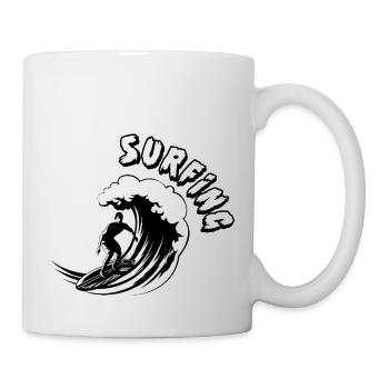 Surfing Surfboard Surfer Wassersport - Tasse - Weiß - Rechts