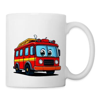 Playful Fire Truck Comic Illustration - Mug - white - Right