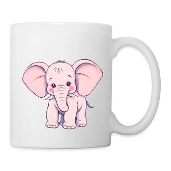 Playful Pink Elephant with Blue Tail - Mug - white - Right