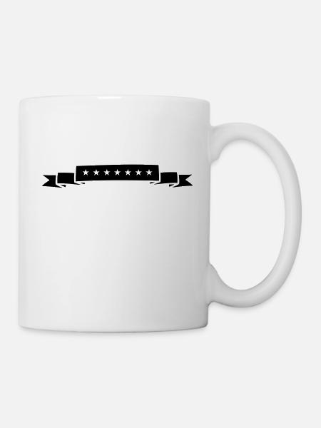 Banderole Sterne - Tasse - Weiß