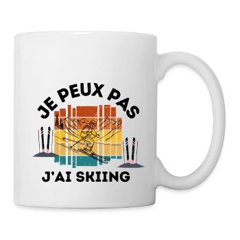 je peux pas j'ai Skiing - Mug blanc - blanc - Droite