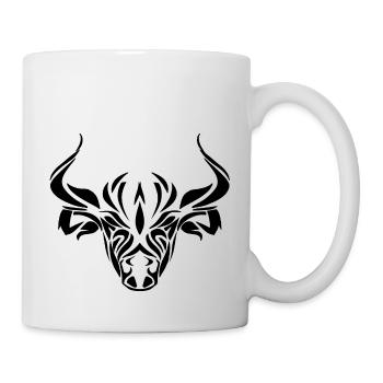Stier - Tasse - Weiß - Rechts